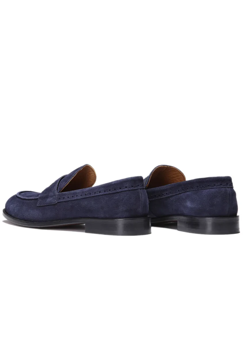 Lacivert Süet Klasik Loafer - 4