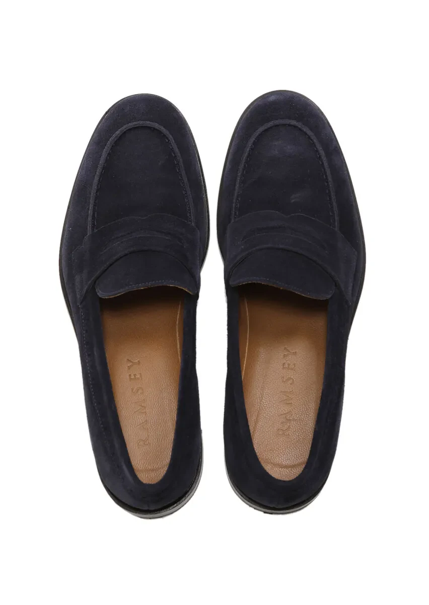 Lacivert Süet Klasik Loafer - 5
