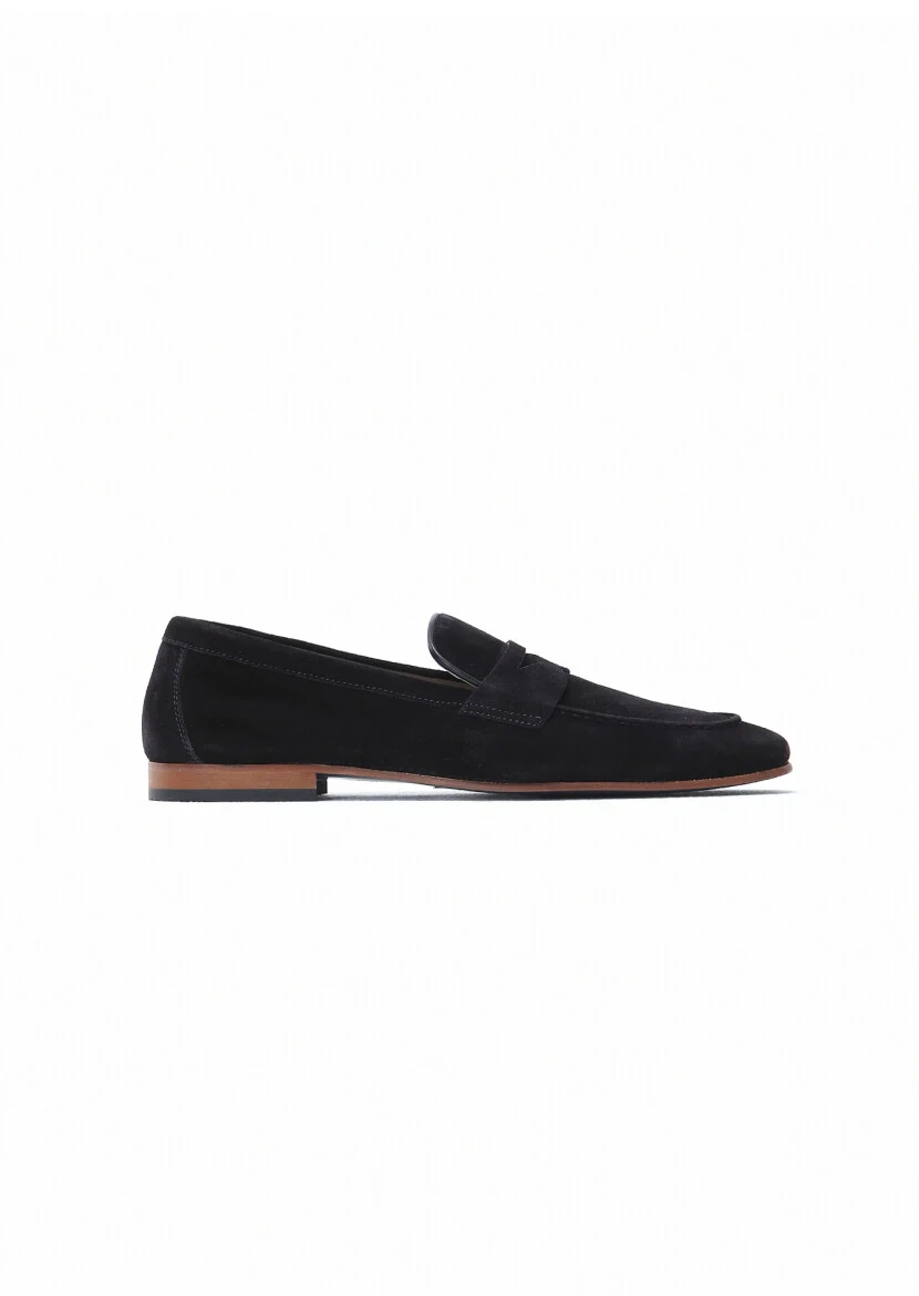 Lacivert Süet Klasik Loafer - 1