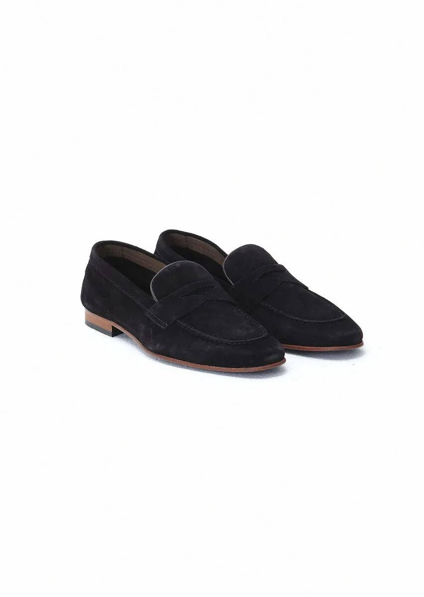 Lacivert Süet Klasik Loafer - 2