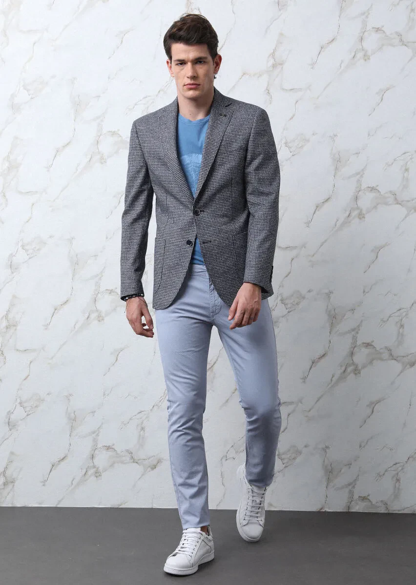 Lacivert Zeroweight Slim Fit Pamuk Karışımlı Ceket - 1