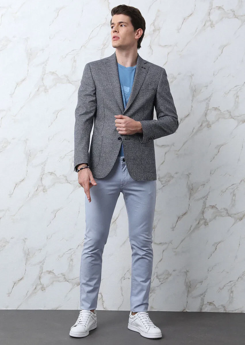 Lacivert Zeroweight Slim Fit Pamuk Karışımlı Ceket - 3