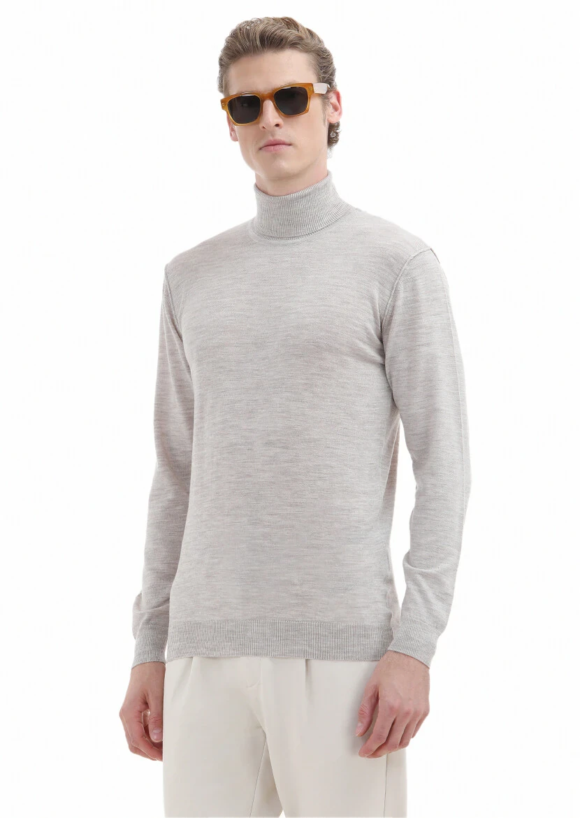Light Beige Knitwear Sweatshirt - RAMSEY