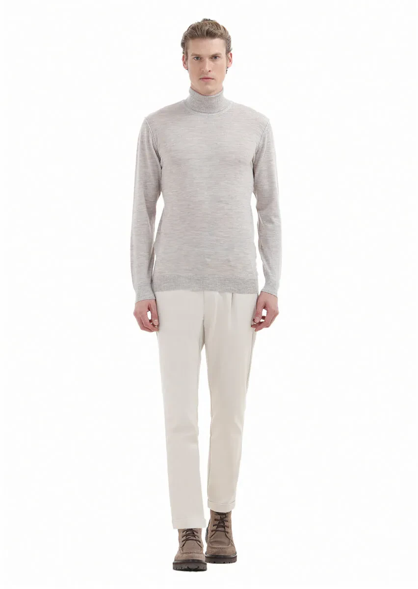 Light Beige Knitwear Sweatshirt - 2