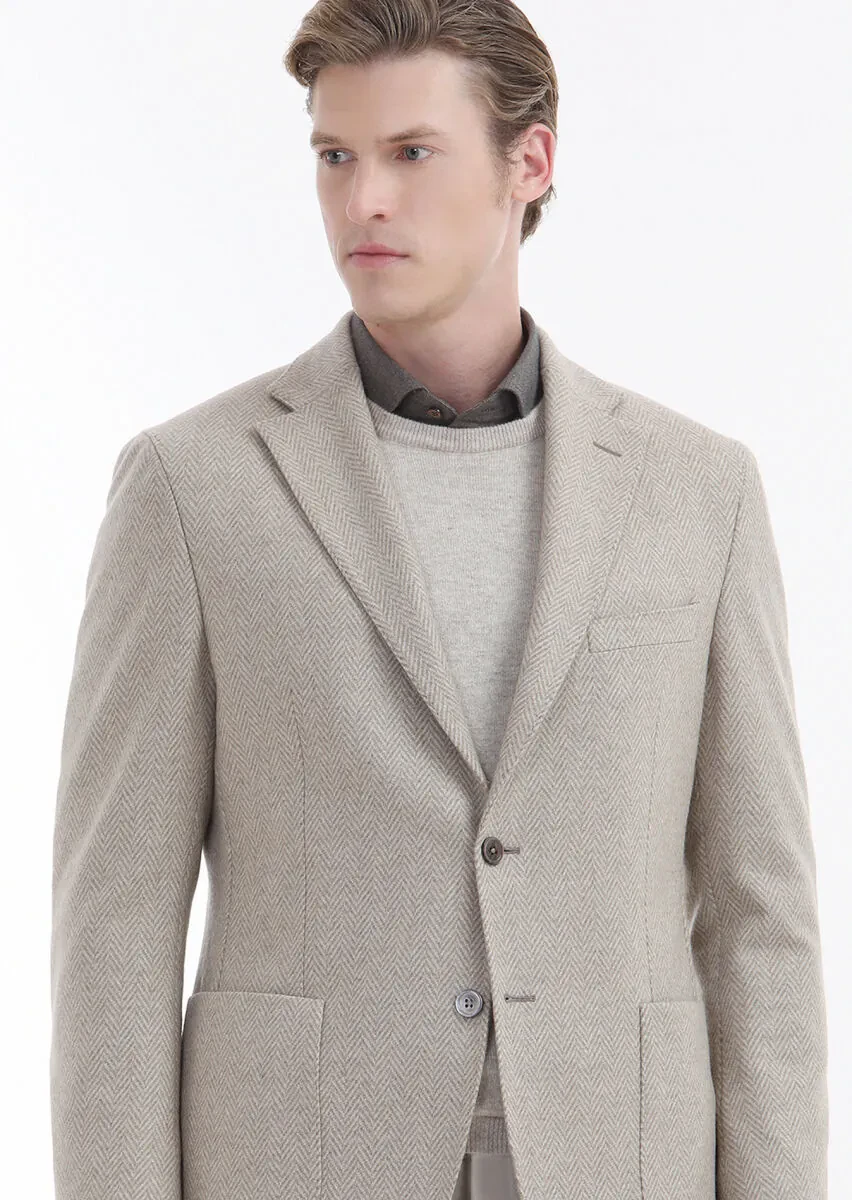 Light Beige Knitwear Sweatshirt - 2