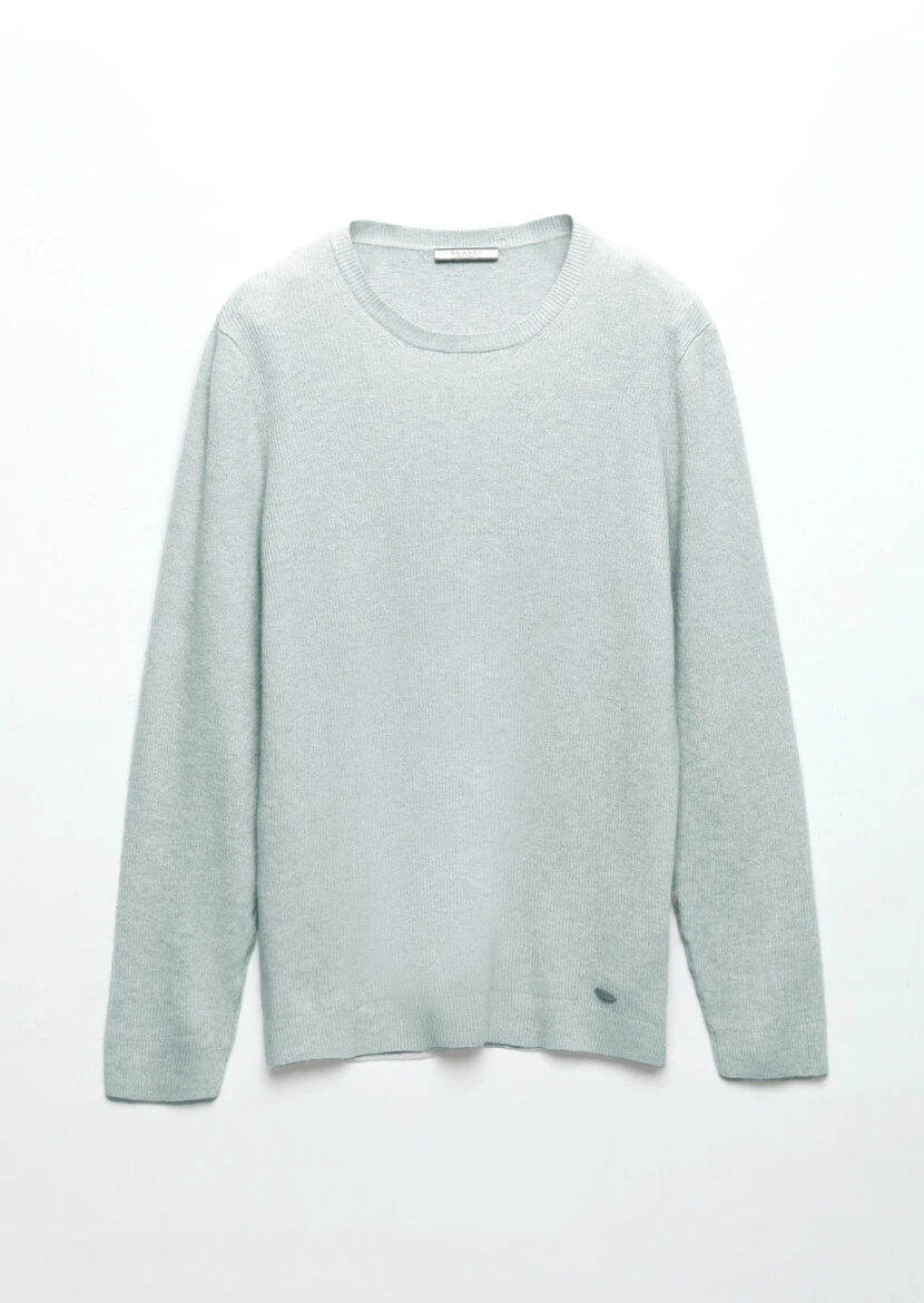 Light Blue Knitwear Sweatshirt - 6