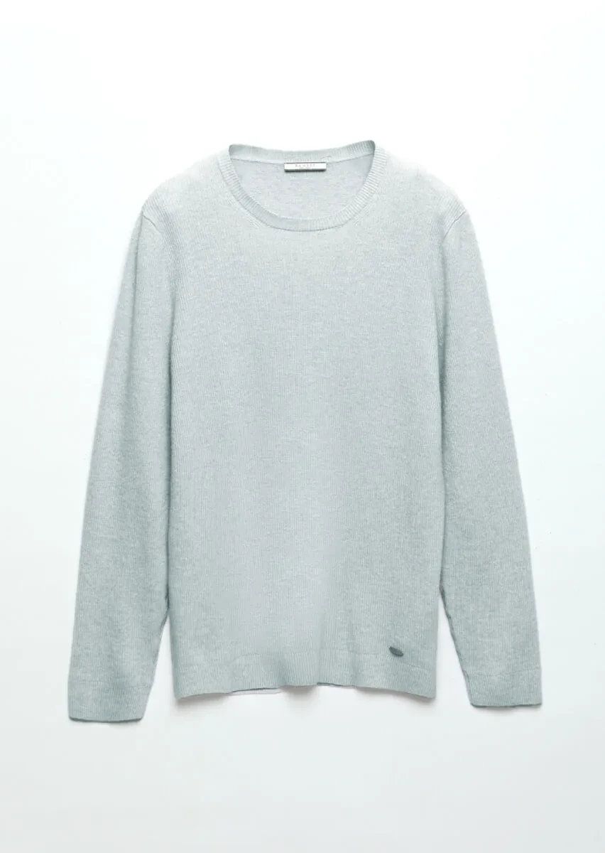 Light Blue Knitwear Sweatshirt - 6
