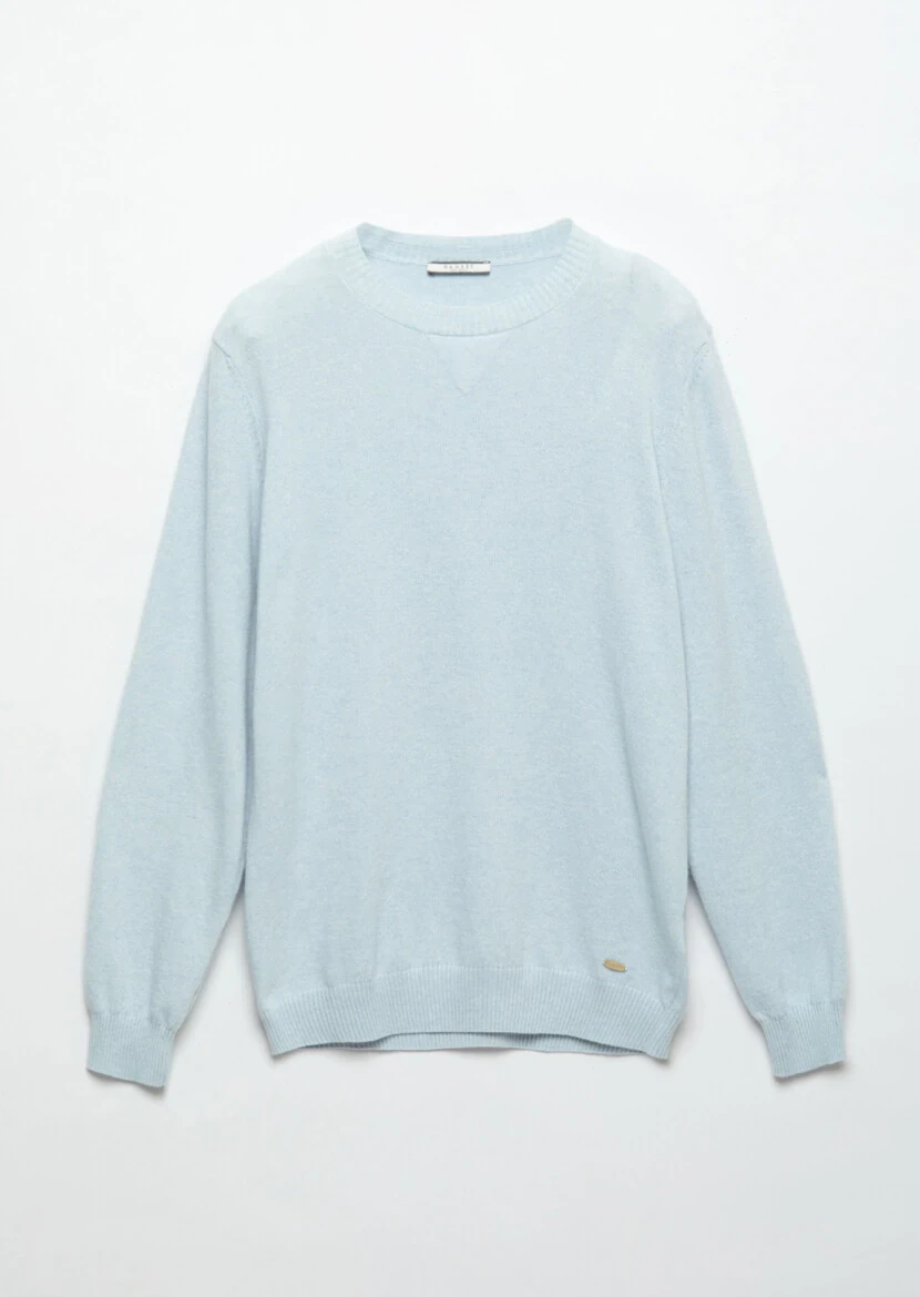 Light Blue Knitwear Sweatshirt - 7