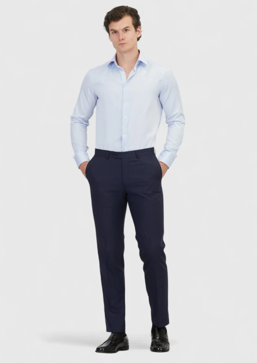 Light Blue Regular Fit Non Iron Weaving Classical 100% Cotton Shirt - RAMSEY