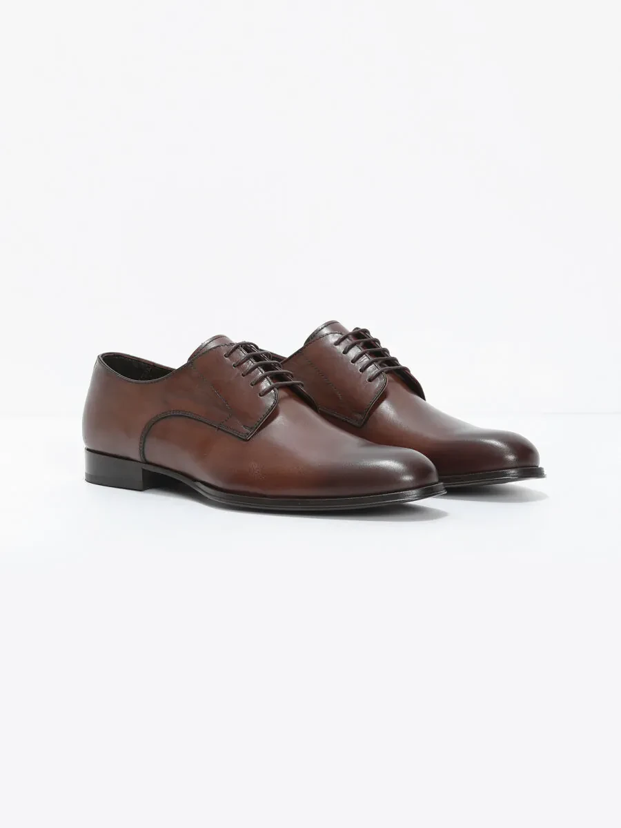 Light Brown Leather Classical Shoes - 2