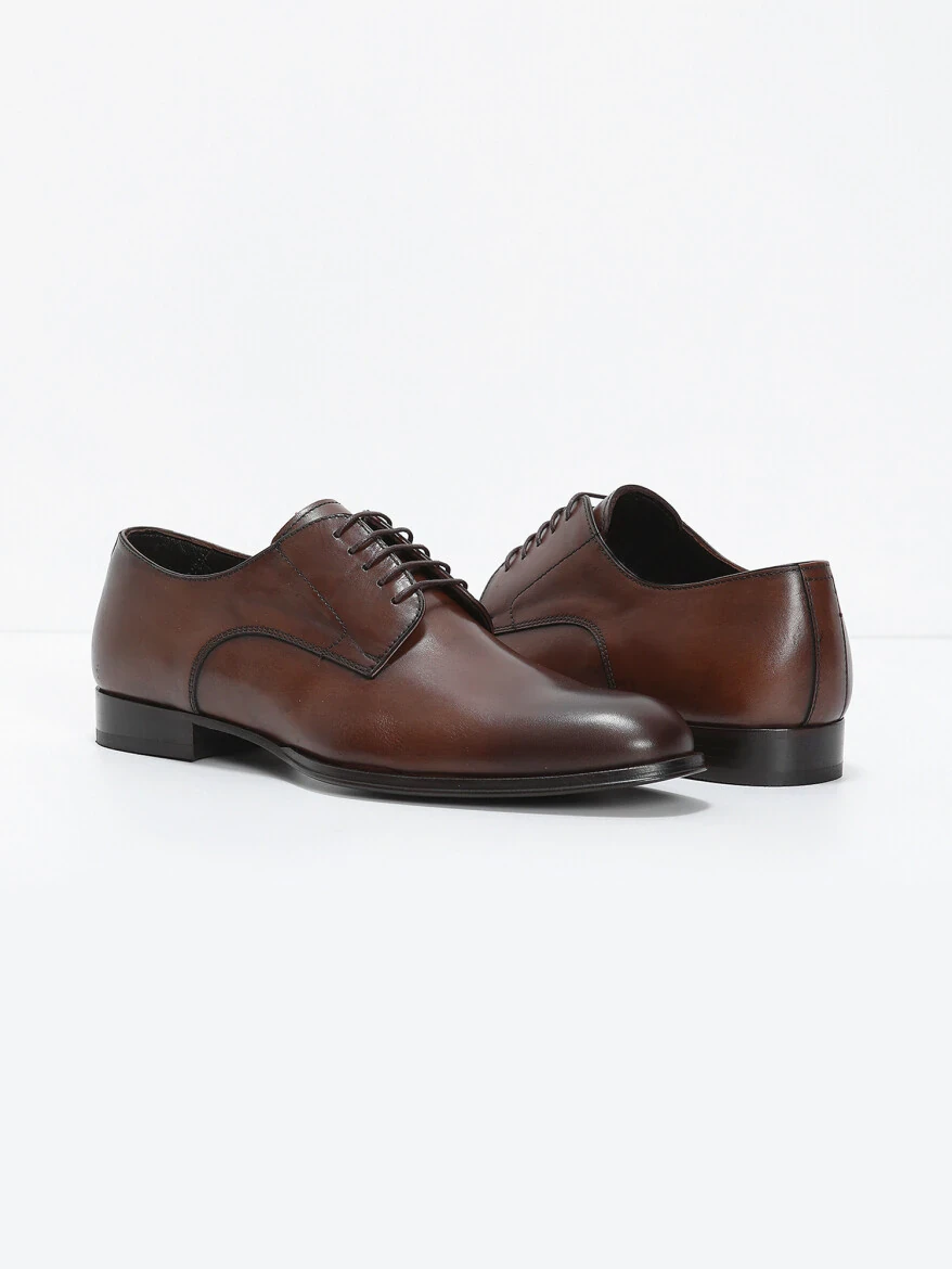 Light Brown Leather Classical Shoes - 3