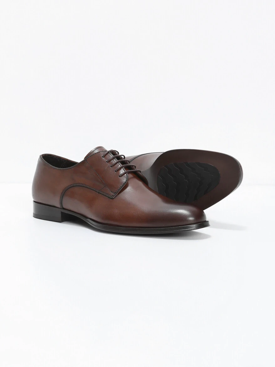 Light Brown Leather Classical Shoes - 4