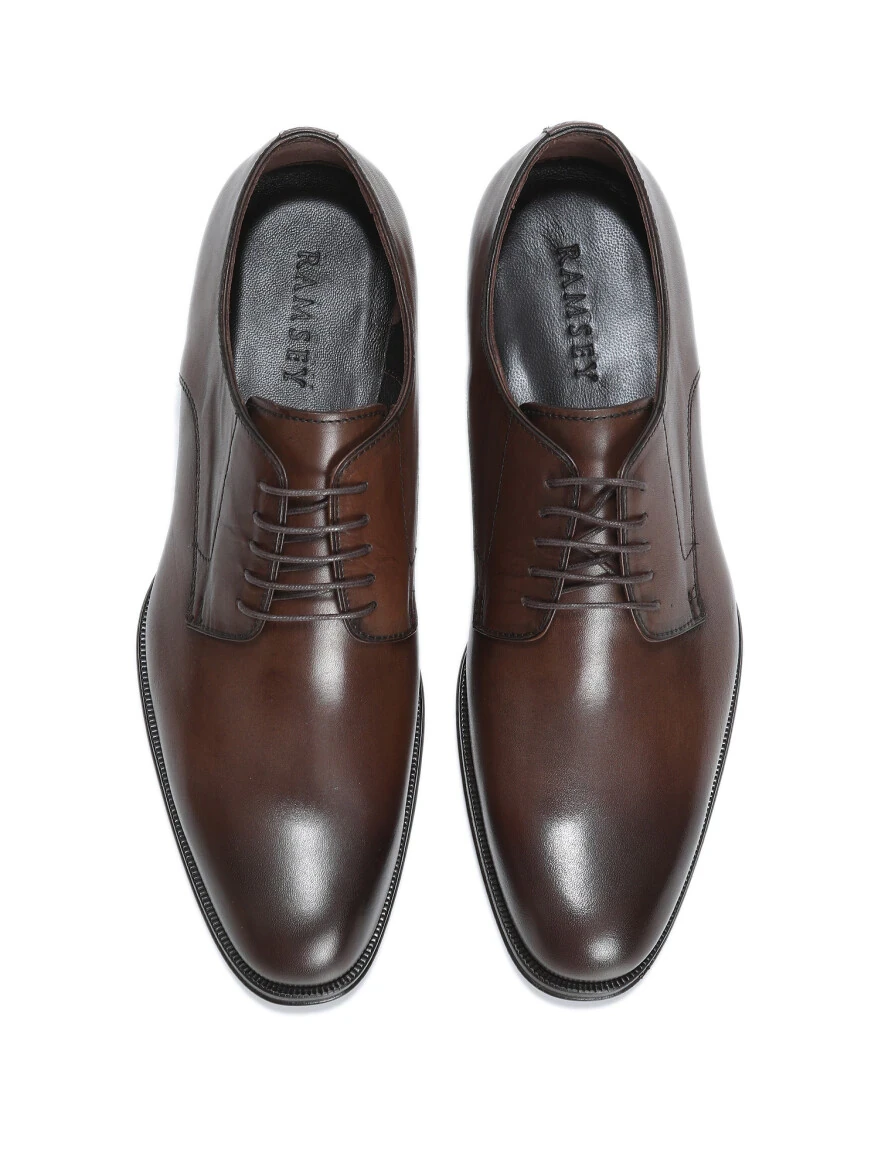 Light Brown Leather Classical Shoes - 5