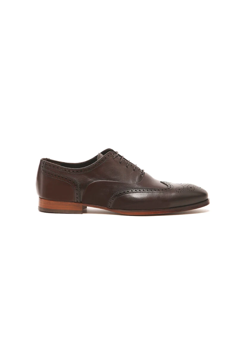 Light Brown Leather Classical Shoes - 1
