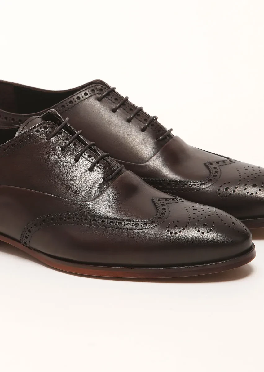 Light Brown Leather Classical Shoes - 3