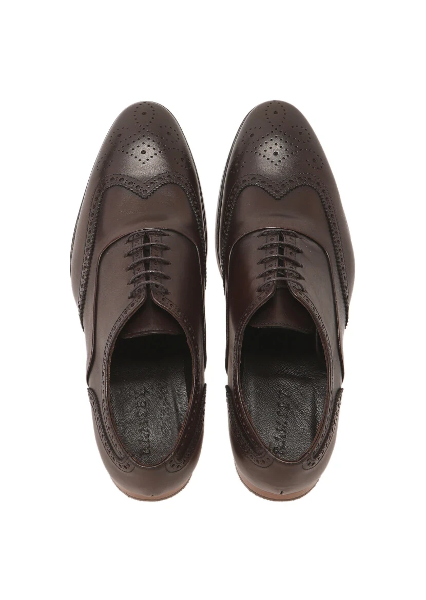 Light Brown Leather Classical Shoes - 6