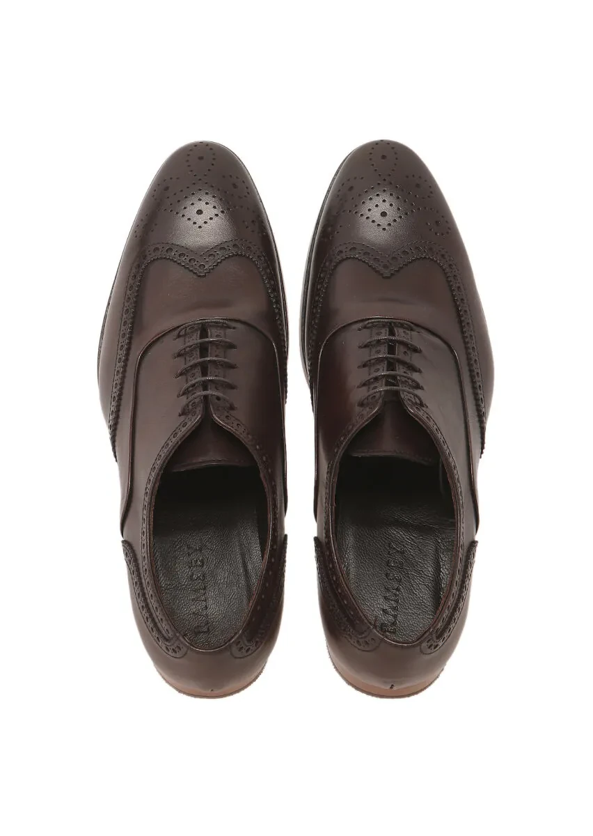 Light Brown Leather Classical Shoes - 6