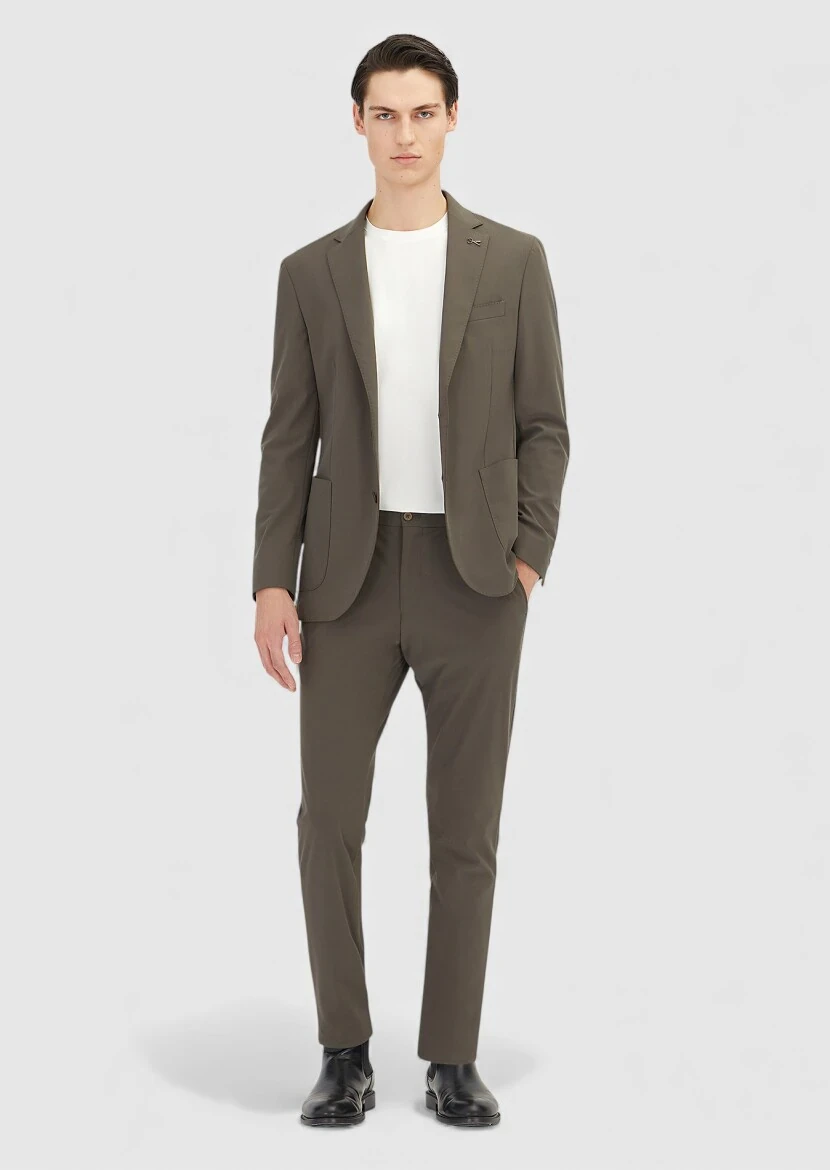Light Brown Plain Comfort Fit Suit - RAMSEY