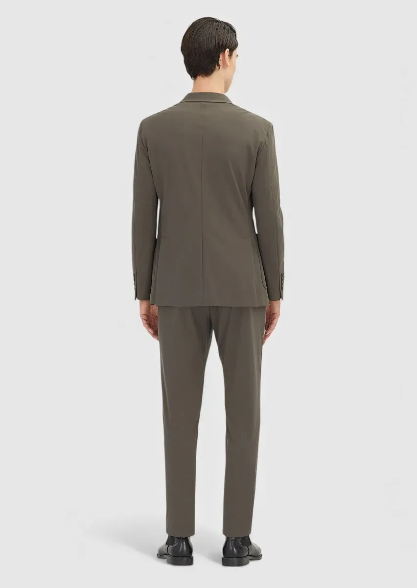 Light Brown Plain Comfort Fit Suit - 5