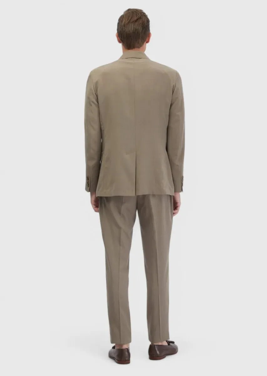Light Brown Plain Zeroweight Slim Fit Suit - 7