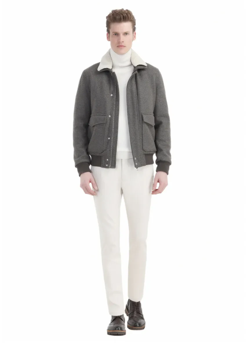 Light Brown Regular Fit Shirt Collar Casual Knitting Coat - 2