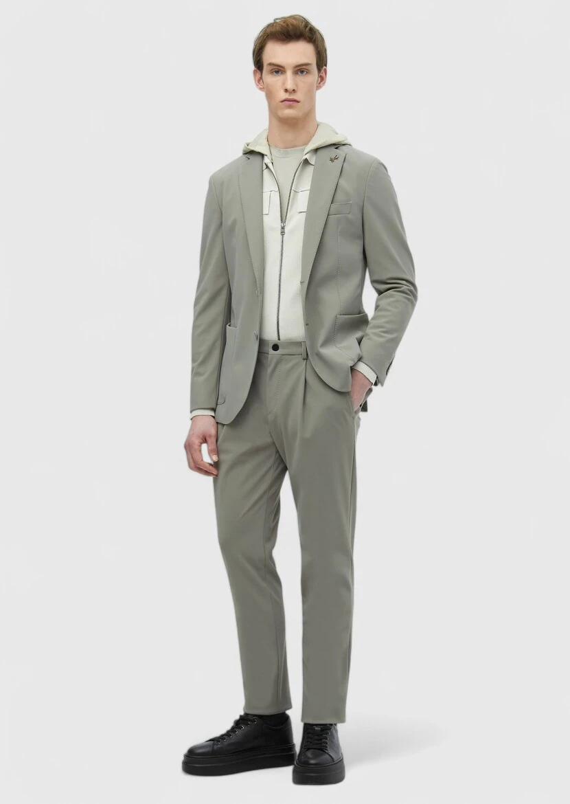 Light Green Plain Comfort Fit Suit - RAMSEY