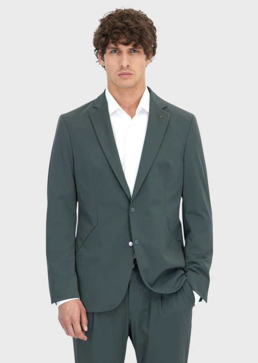 Light Green Plain Comfort Fit Suit - RAMSEY