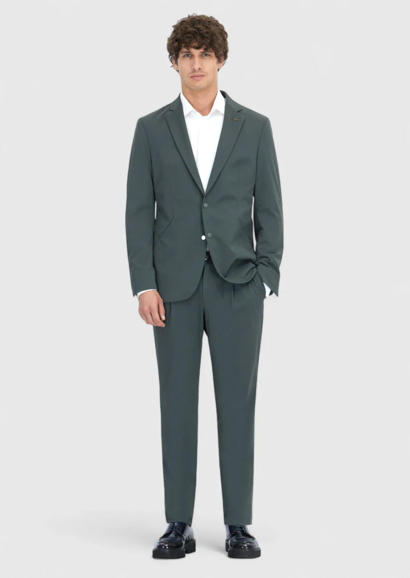 Light Green Plain Comfort Fit Suit - RAMSEY