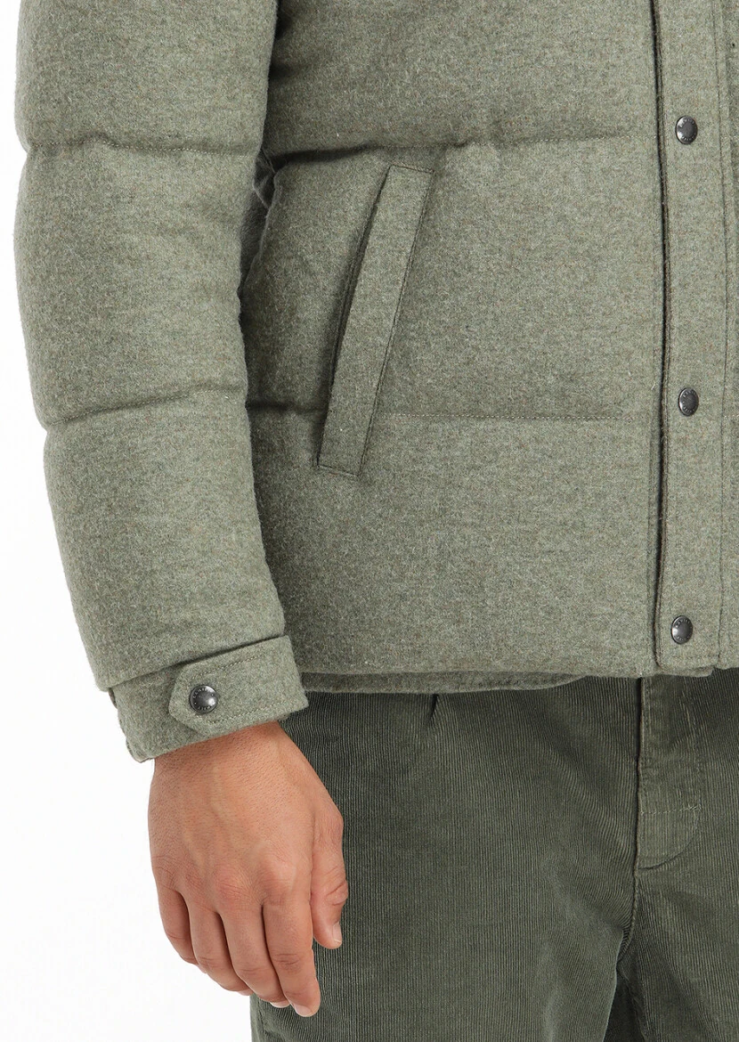 Light Green Regular Fit Hooded Casual Knitting Coat - 6