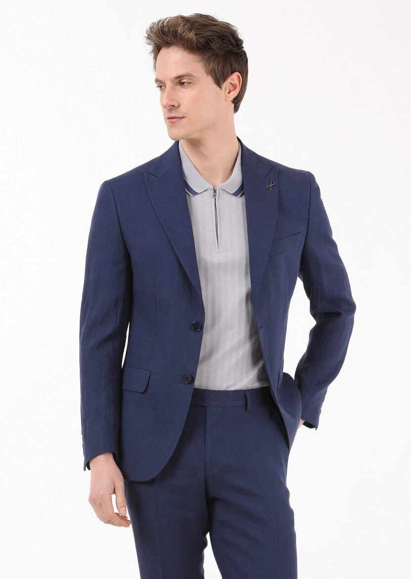 Light Grey Jacquard Polo Neck 100% Cotton T-Shirt - 4