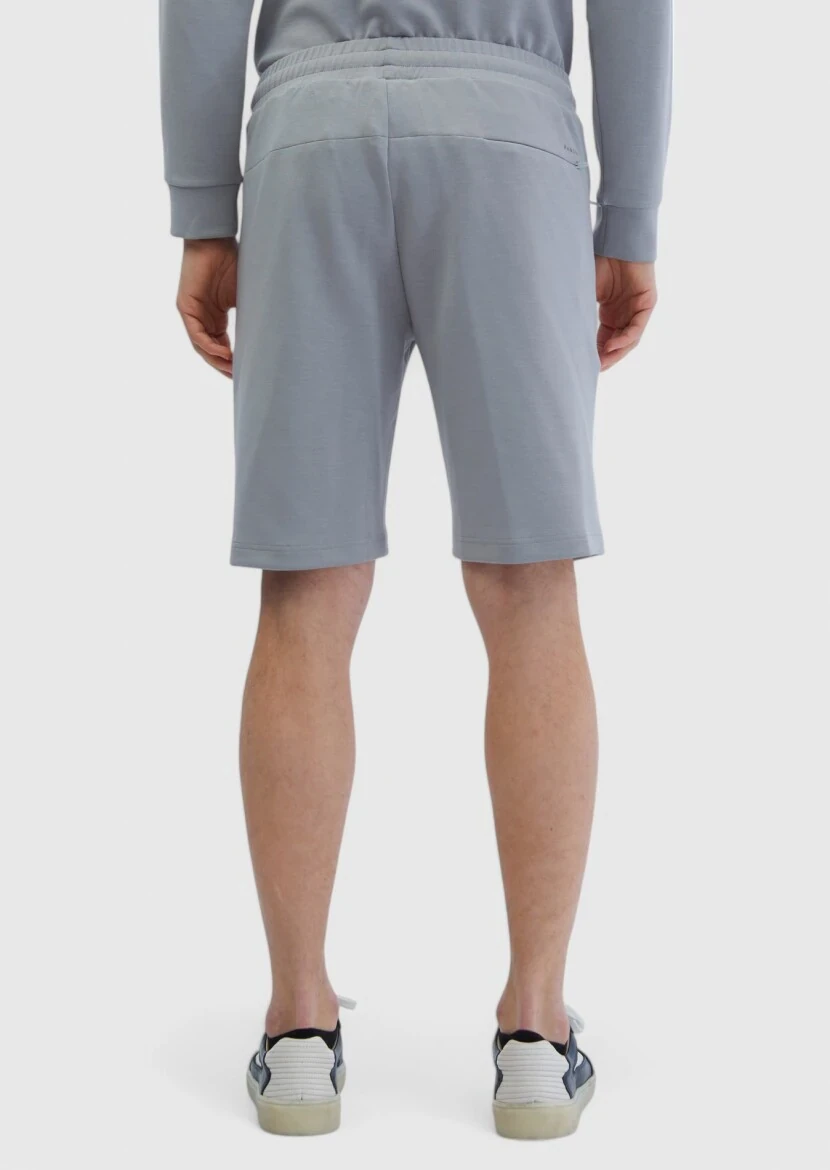 Light Grey Knitting Jogging Fit Sport Bermuda - 4