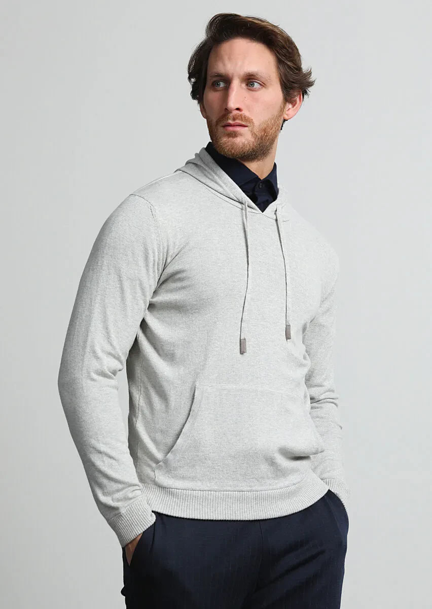 Light Grey Knitwear Sweatshirt - 1