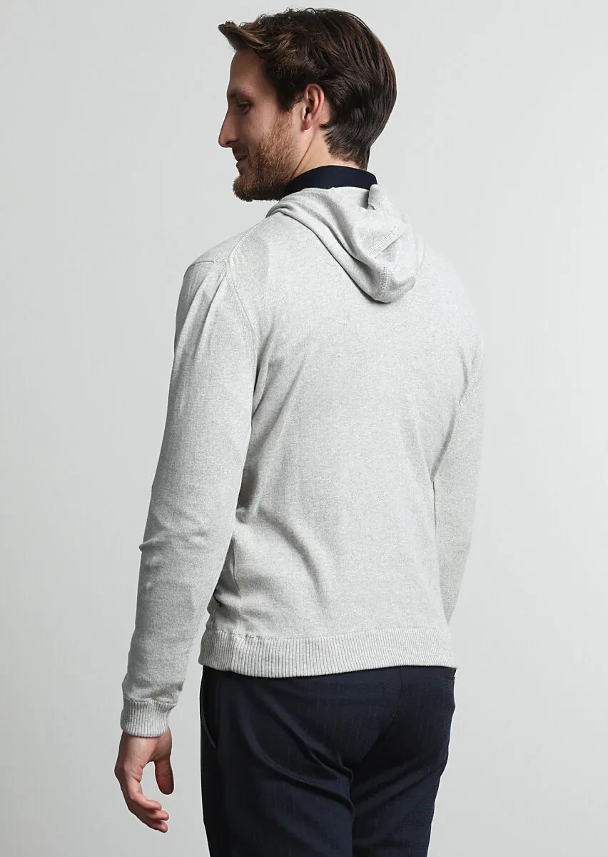 Light Grey Knitwear Sweatshirt - 4