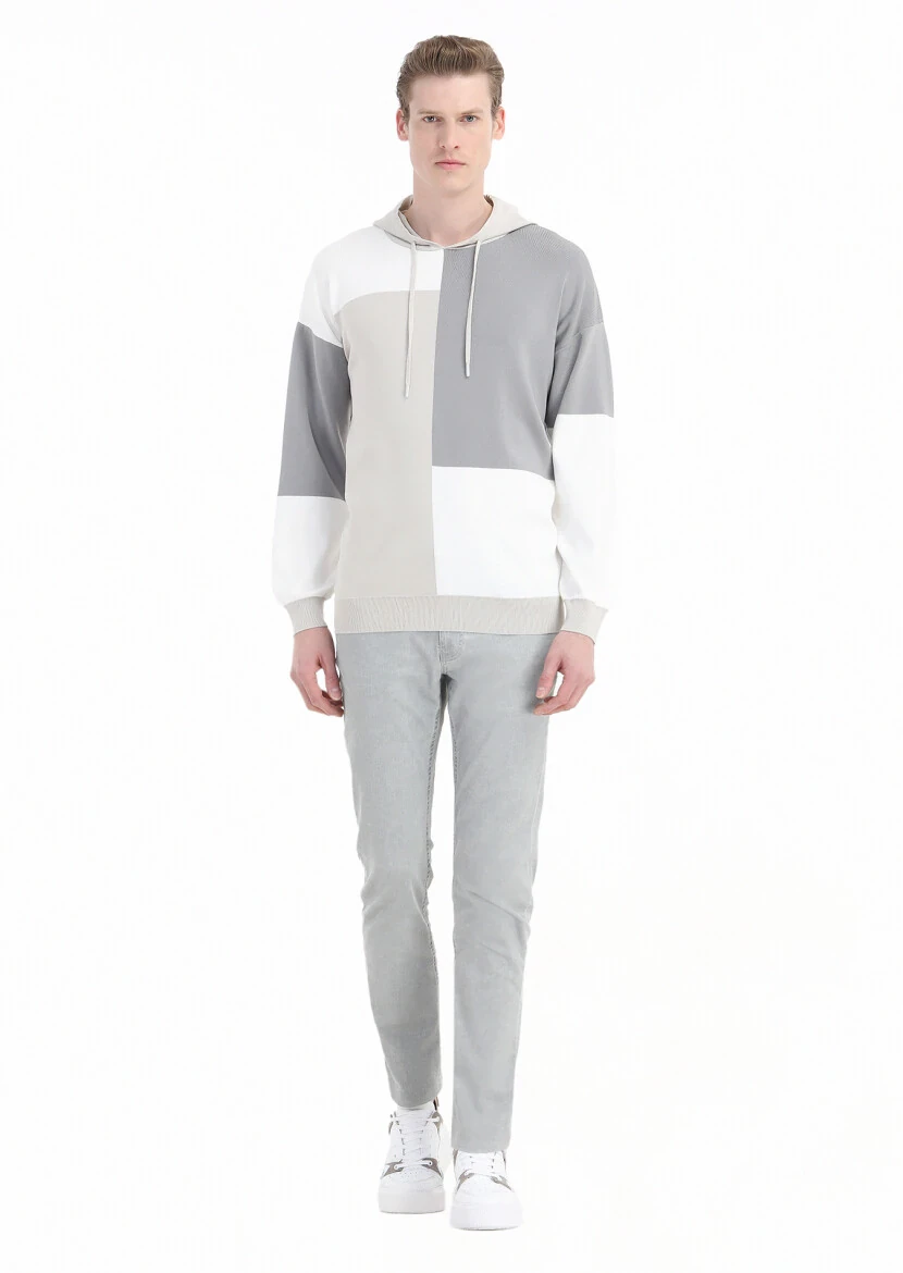 Light Grey Knitwear Sweatshirt - 1