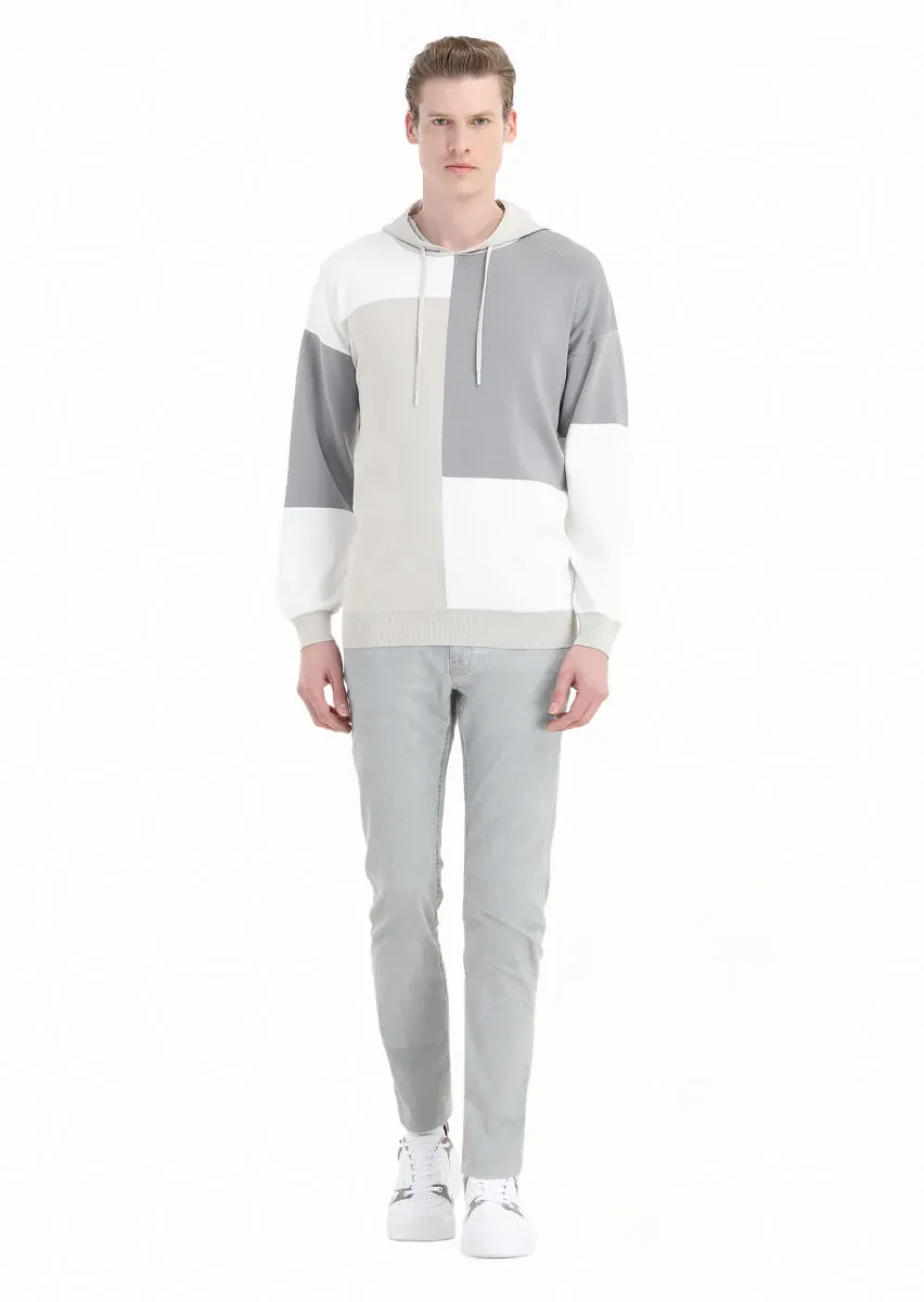 Light Grey Knitwear Sweatshirt - 1