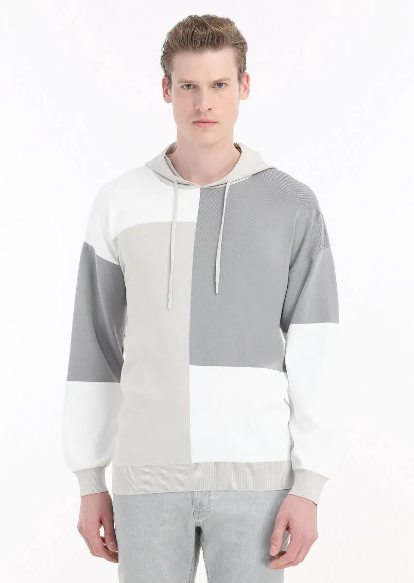 Light Grey Knitwear Sweatshirt - 2