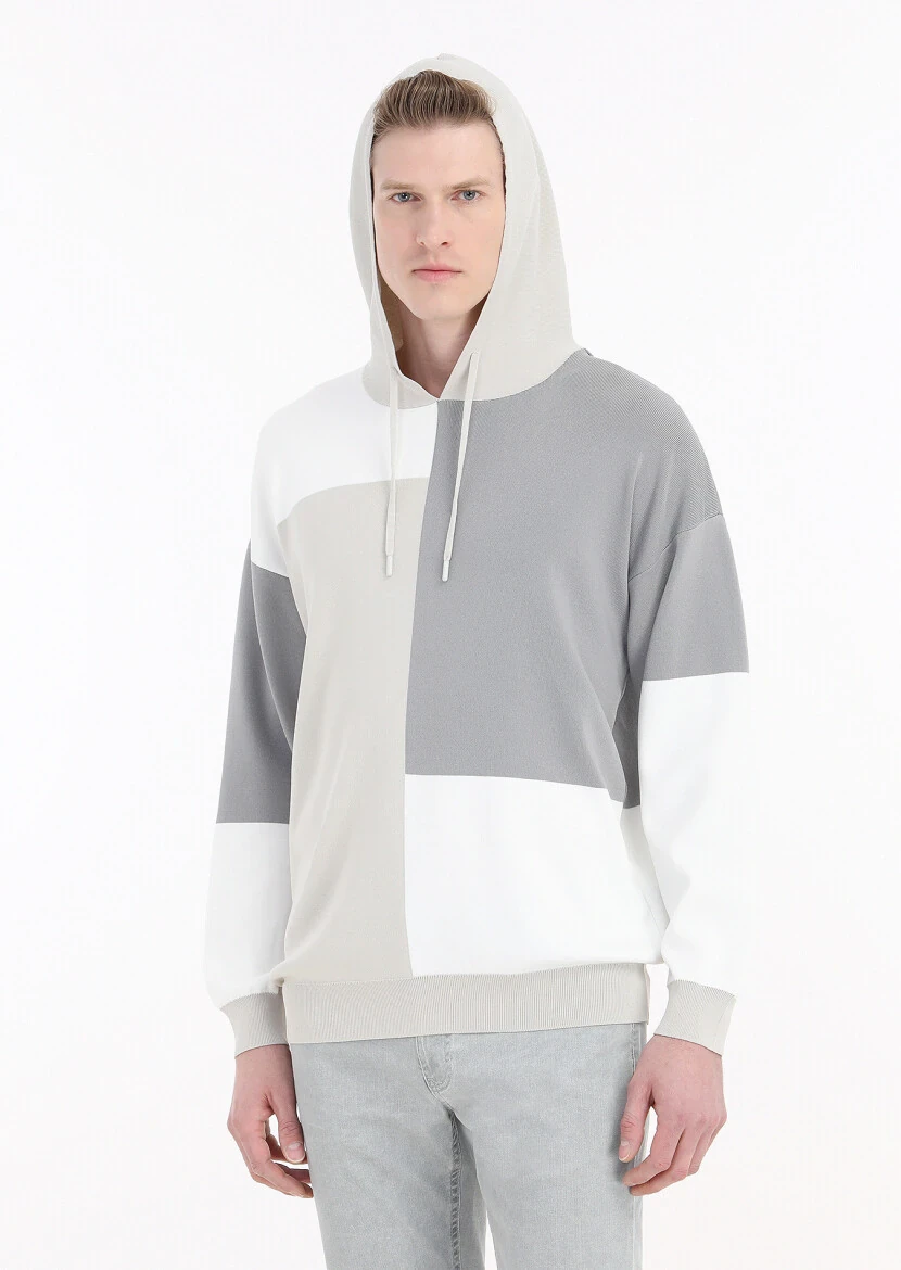 Light Grey Knitwear Sweatshirt - 3