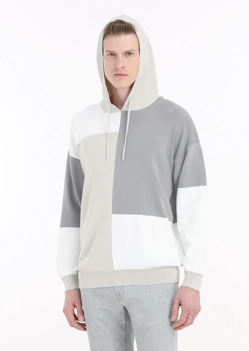 Light Grey Knitwear Sweatshirt - 3