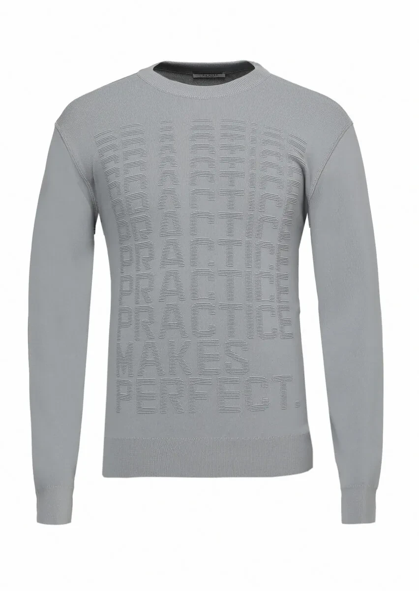 Light Grey Knitwear Sweatshirt - 5