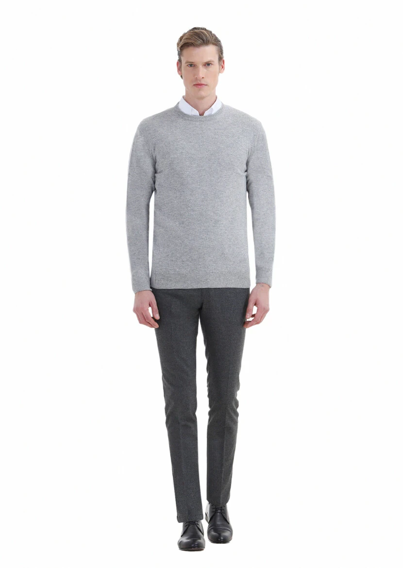 Light Grey Knitwear Sweatshirt 