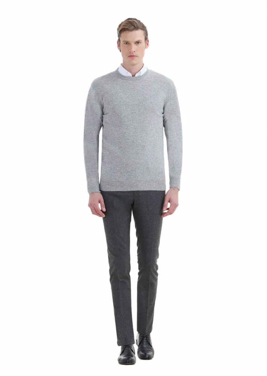Light Grey Knitwear Sweatshirt - 2