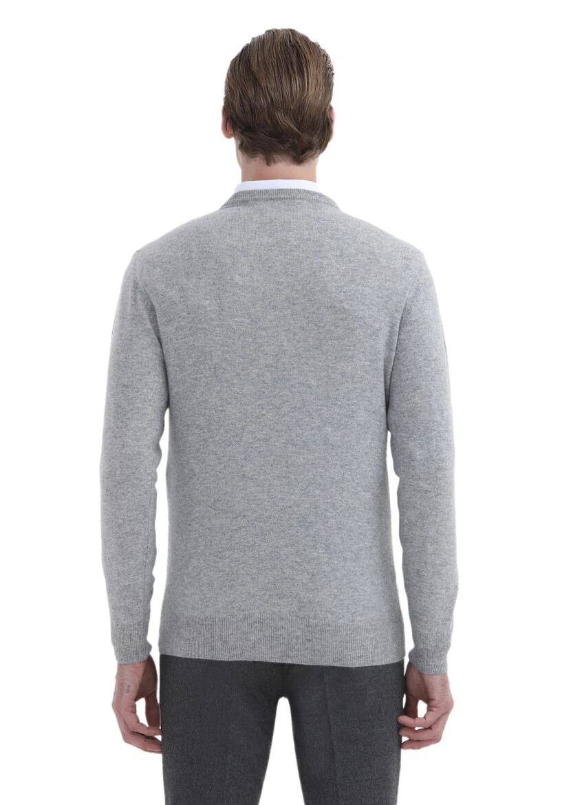 Light Grey Knitwear Sweatshirt - 6