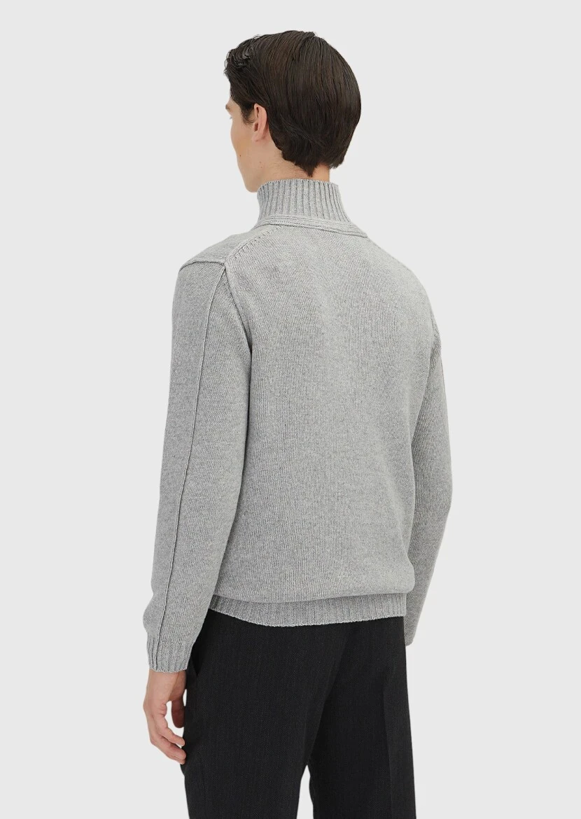 Light Grey Knitwear Sweatshirt - 7