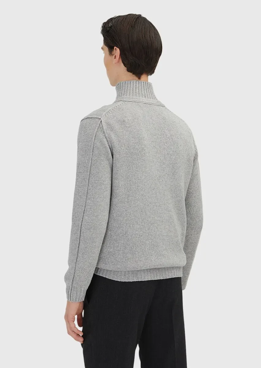 Light Grey Knitwear Sweatshirt - 7