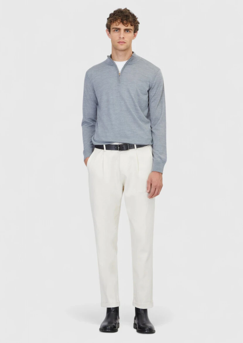 Light Grey Knitwear Sweatshirt - RAMSEY