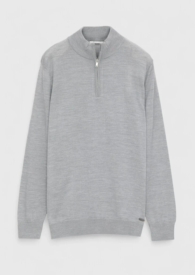 Light Grey Knitwear Sweatshirt - 7