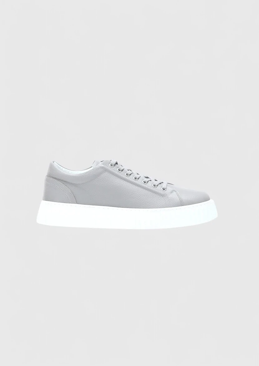 Light Grey Leather Sneaker - 1