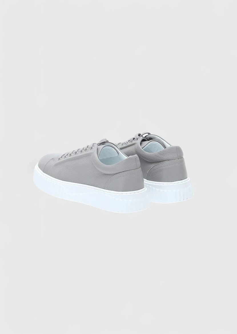 Light Grey Leather Sneaker - 4