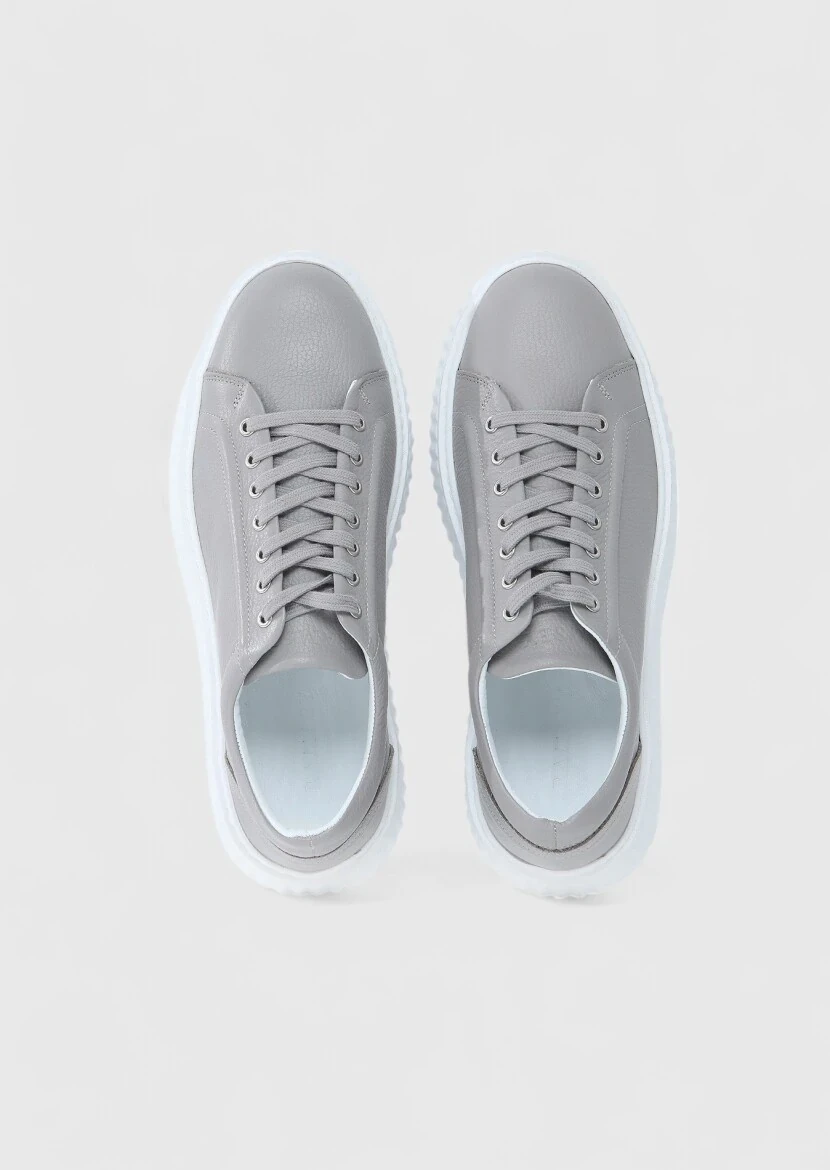 Light Grey Leather Sneaker - 6