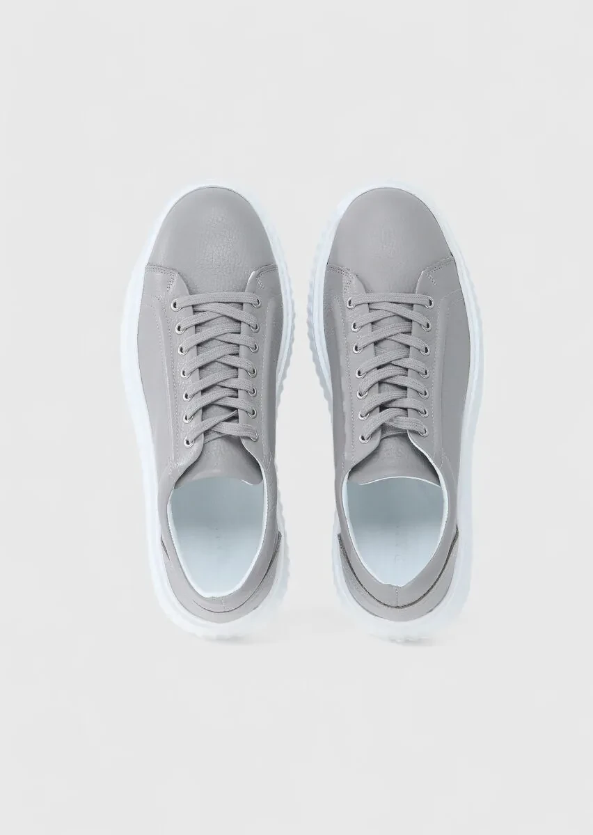 Light Grey Leather Sneaker - 6